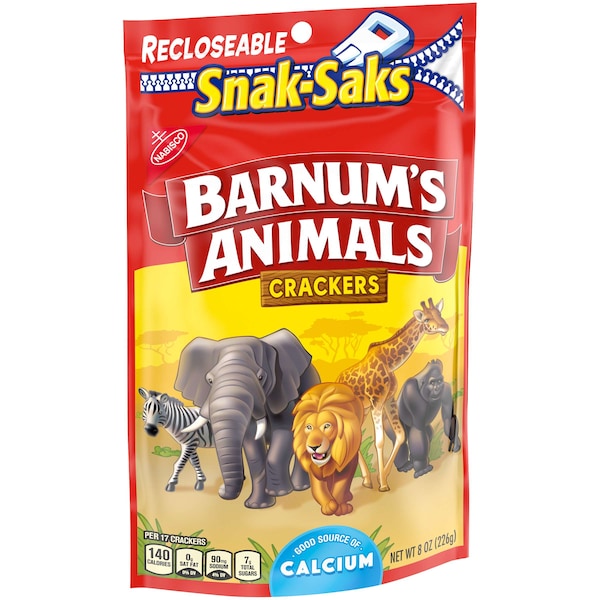 Nabisco Barnums Animal Crackers Lunchbox Snak Saks 8 Oz., PK12